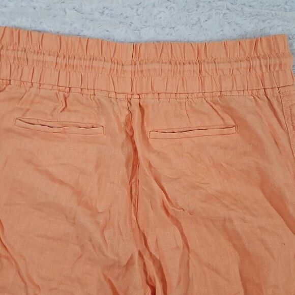 Athleta Cabo Linen Jogger Womens Size 8 100% Linen Pants Cactus Peach Orange - Picture 7 of 7